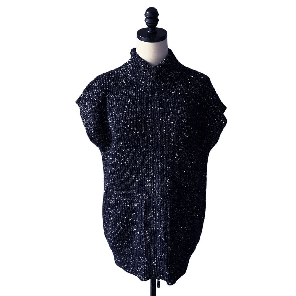 Peserico Chunky Metallic Zip Sweater Vest
